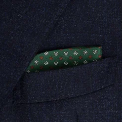 PORTAOCCHIALI VERDE SCURO In seta stampata a mano