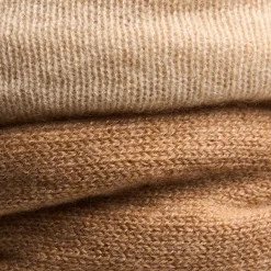 SCALDACOLLO CAMMELLO E GRIGIO CHIARO DOPPIO INTRECCIO In cashmere