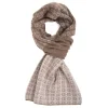SCALDACOLLO MARRONE SCURO E BEIGE MICROFANTASIA In cashmere