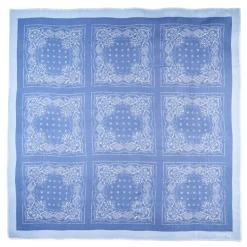 SCIALLE 135 AZZURRO In lana e seta
