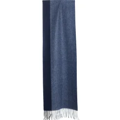 SCIARPA BICOLOR BLU IN LANA E CASHMERE Tinta unita