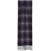 SCIARPA BICOLOR BLU SCURO IN SETA E CASHMERE Check