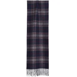 SCIARPA BICOLOR BLU SCURO IN SETA E CASHMERE Check