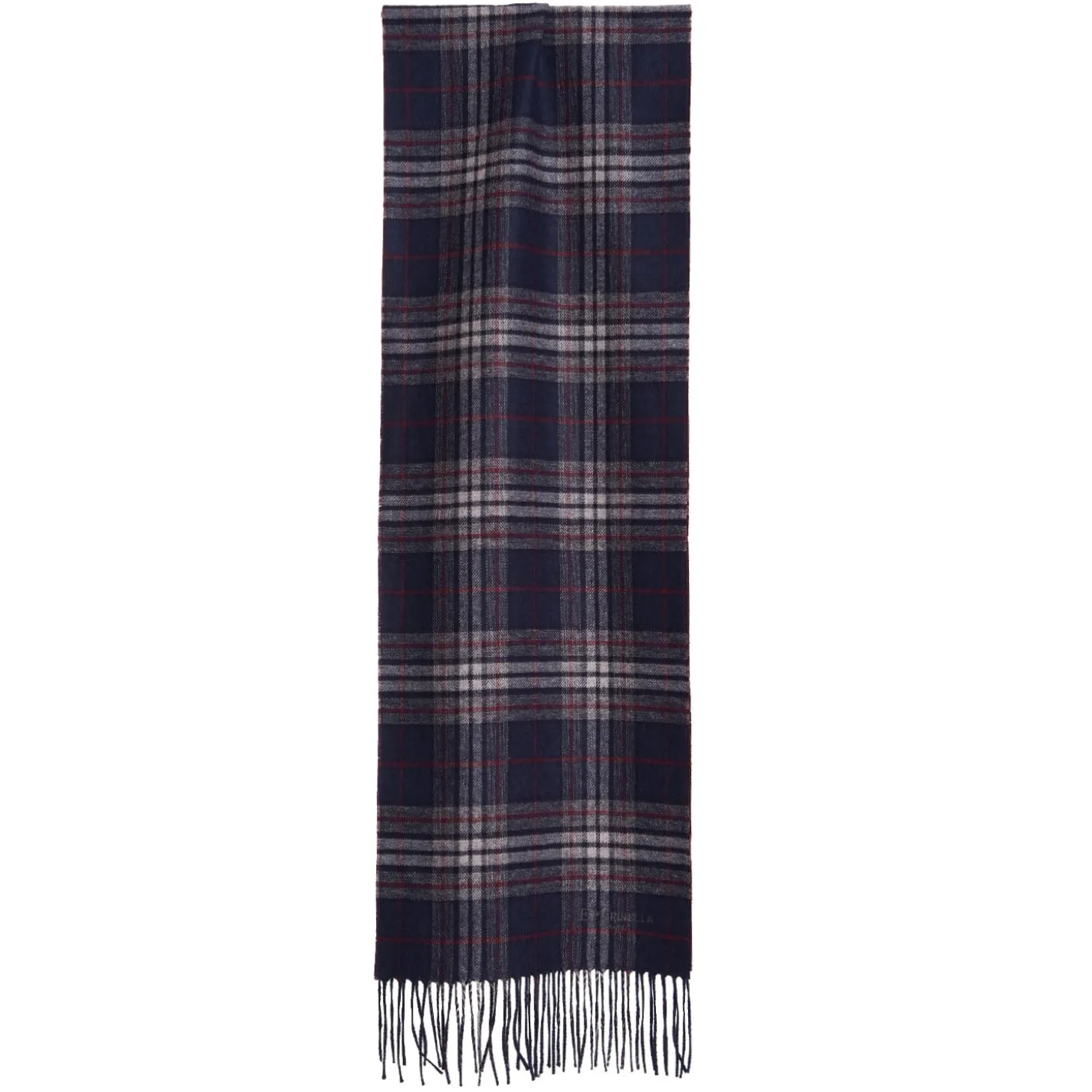 SCIARPA BICOLOR BLU SCURO IN SETA E CASHMERE Check