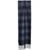 SCIARPA BICOLOR BLU SCURO IN SETA E CASHMERE Check