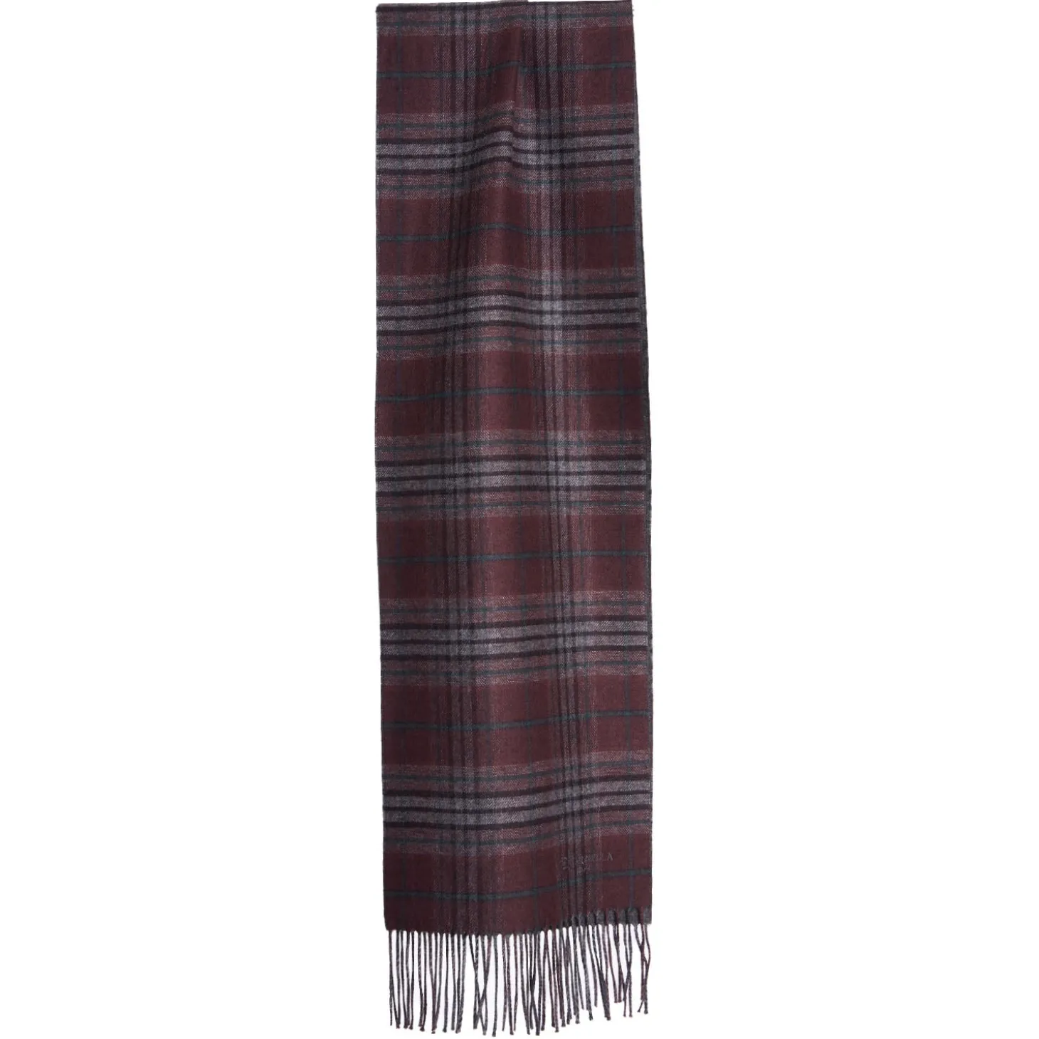 SCIARPA BICOLOR BORDEAUX IN SETA E CASHMERE Check