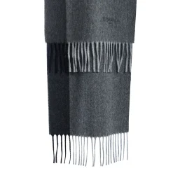 SCIARPA BICOLOR GRIGIO SCURO IN LANA E CASHMERE Tinta unita
