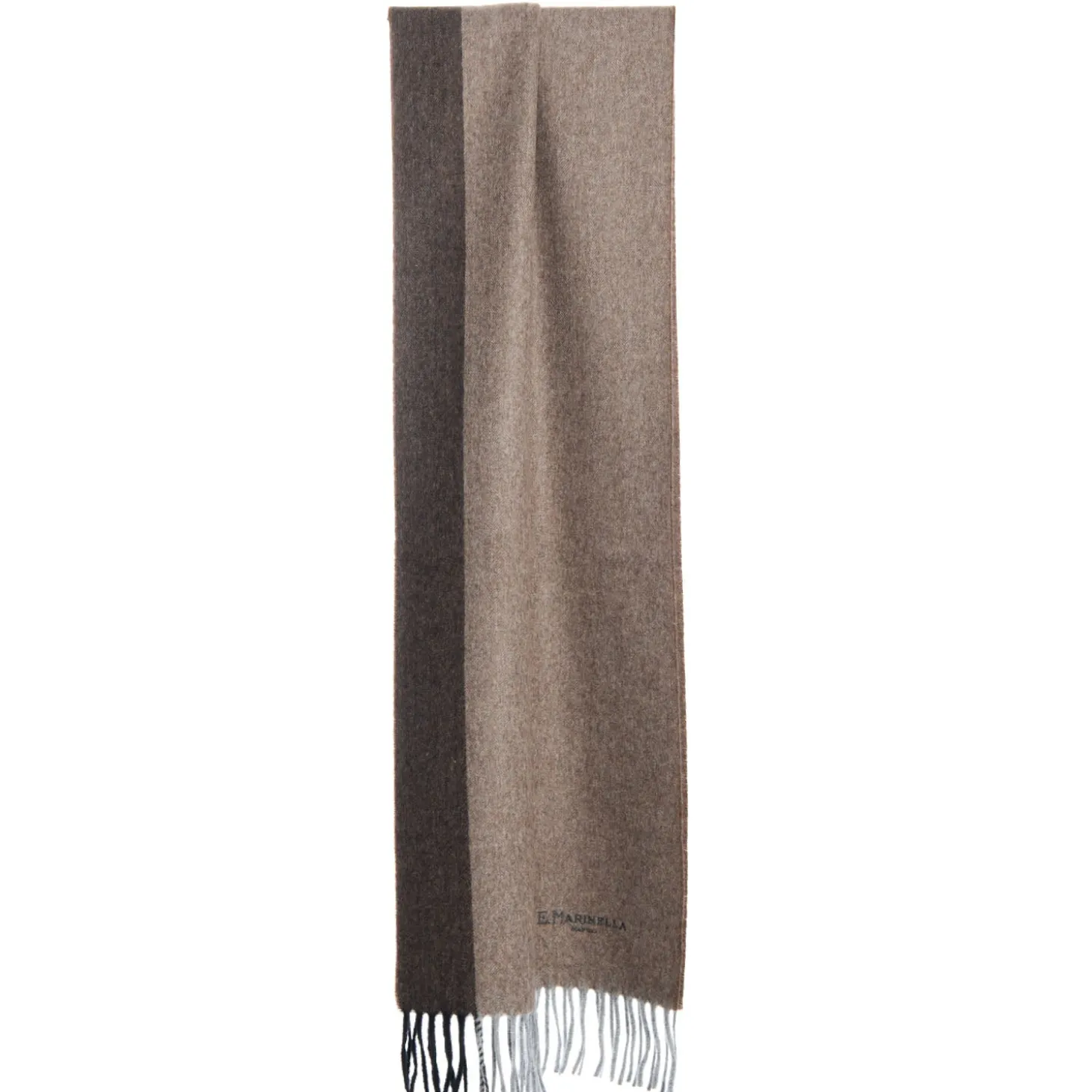 SCIARPA BICOLOR MARRONE IN LANA E CASHMERE Tinta unita