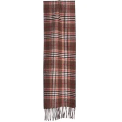 SCIARPA BICOLOR MARRONE IN SETA E CASHMERE Check