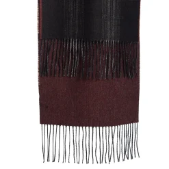 SCIARPA BICOLOR MARRONE IN SETA E CASHMERE Check