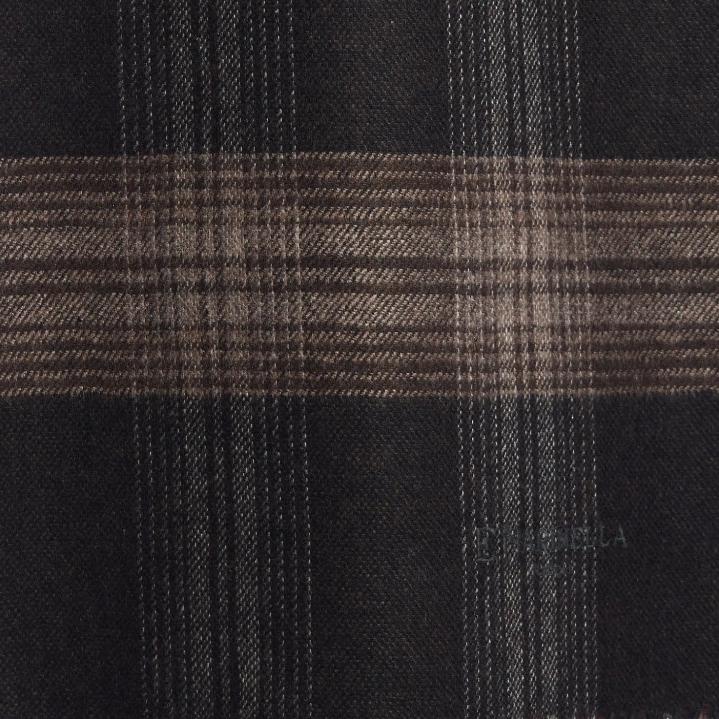 SCIARPA BICOLOR MARRONE IN SETA E CASHMERE Check