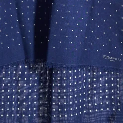 SCIARPA BLU MEDIO IN LANA E SETA Pois