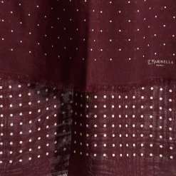 SCIARPA BORDEAUX IN LANA E SETA Pois
