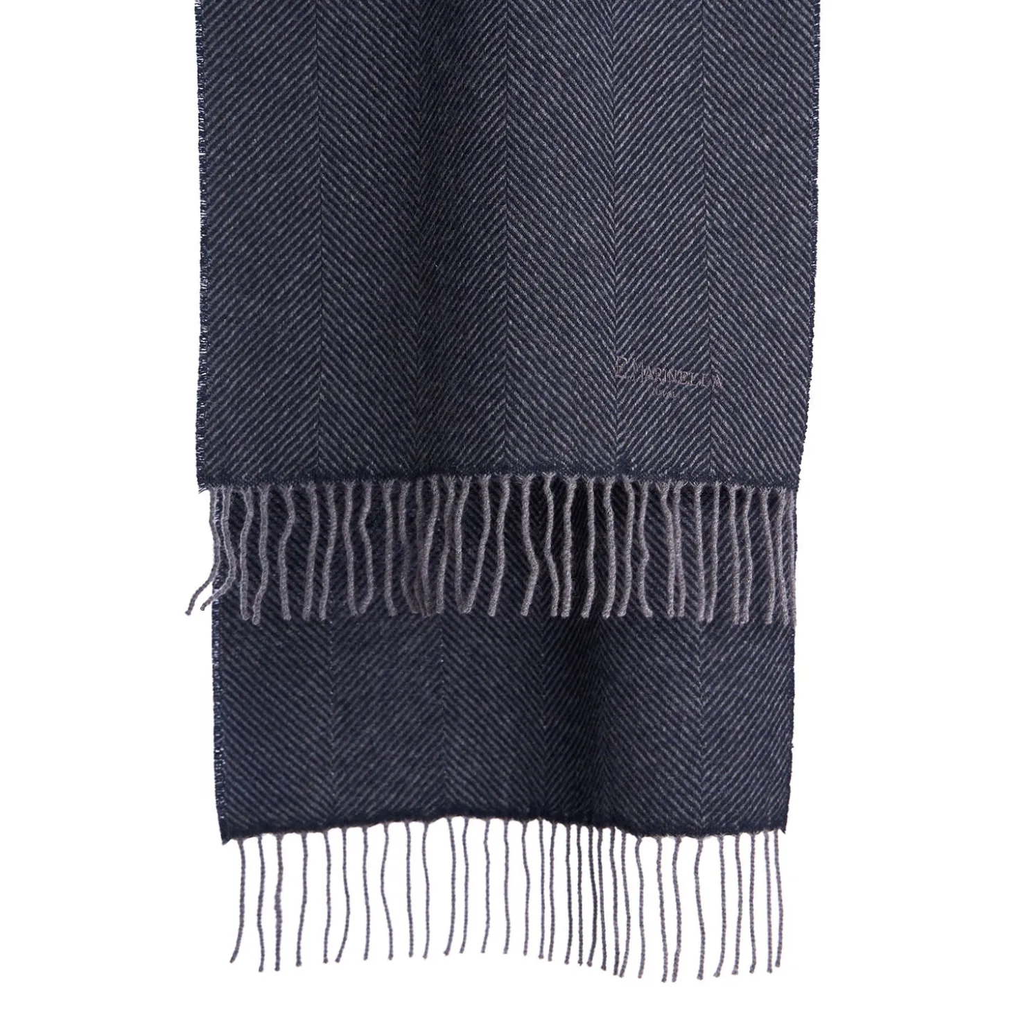 SCIARPA COLOR BLU SCURO In cashmere