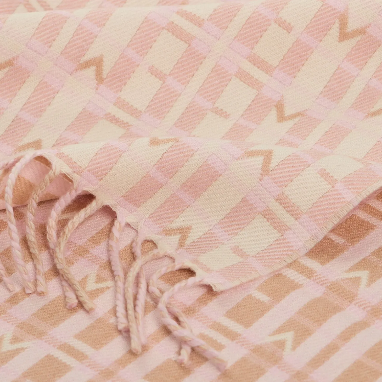 SCIARPA LOGO EM ROSA In lana