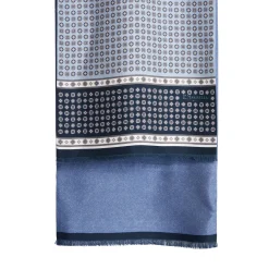 SCIARPA TUBOLARE AZZURRA IN SETA TWILL Busy pattern