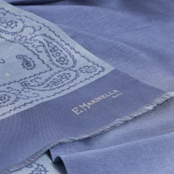 SCIARPA TUBOLARE AZZURRO POLVERE IN SETA TWILL Paisley
