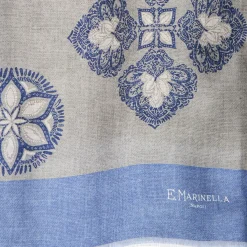 SCIARPA TUBOLARE BEIGE IN SETA TWILL Busy pattern