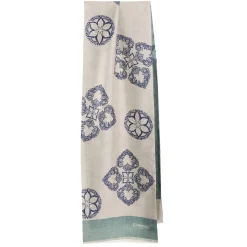 SCIARPA TUBOLARE BEIGE IN SETA TWILL Busy pattern