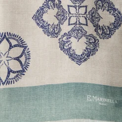 SCIARPA TUBOLARE BEIGE IN SETA TWILL Busy pattern