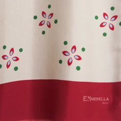 SCIARPA TUBOLARE BEIGE IN SETA TWILL Pois e fiori