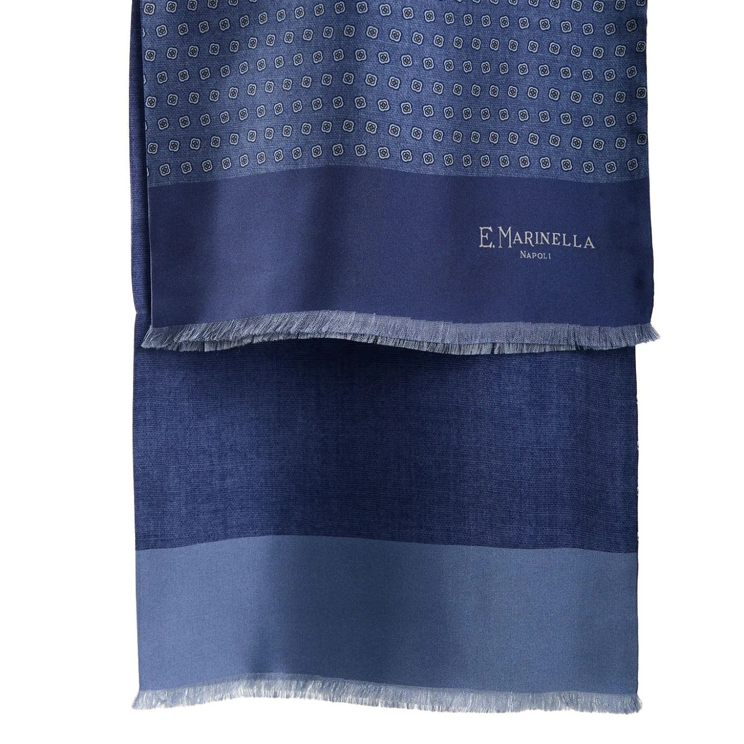 SCIARPA TUBOLARE BLU IN SETA TWILL Classic daisy