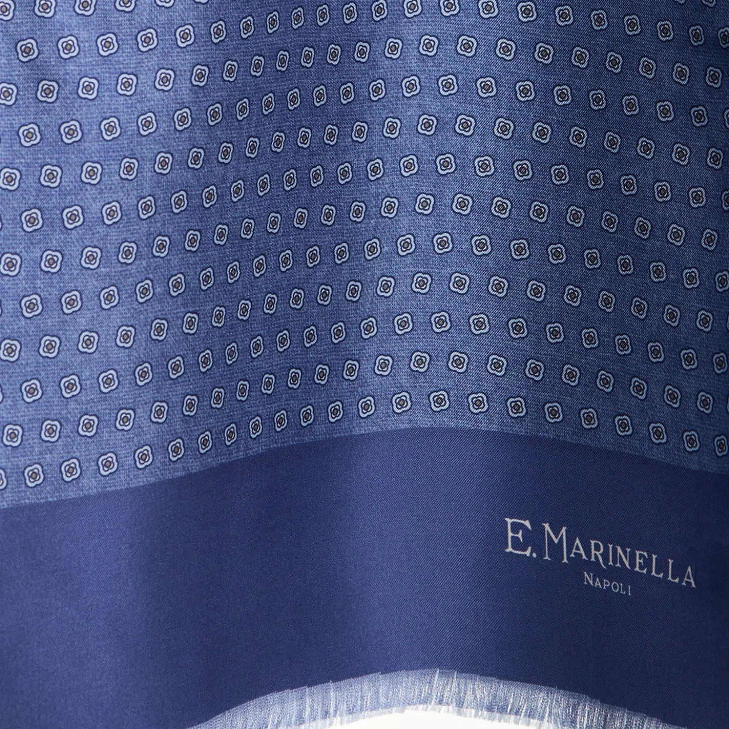 SCIARPA TUBOLARE BLU IN SETA TWILL Classic daisy