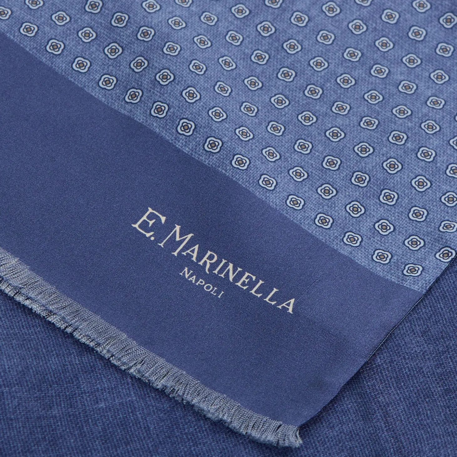 SCIARPA TUBOLARE BLU IN SETA TWILL Classic daisy