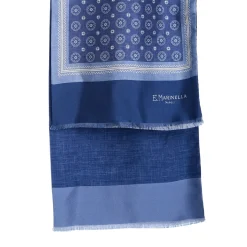 SCIARPA TUBOLARE BLU IN SETA TWILL Busy pattern