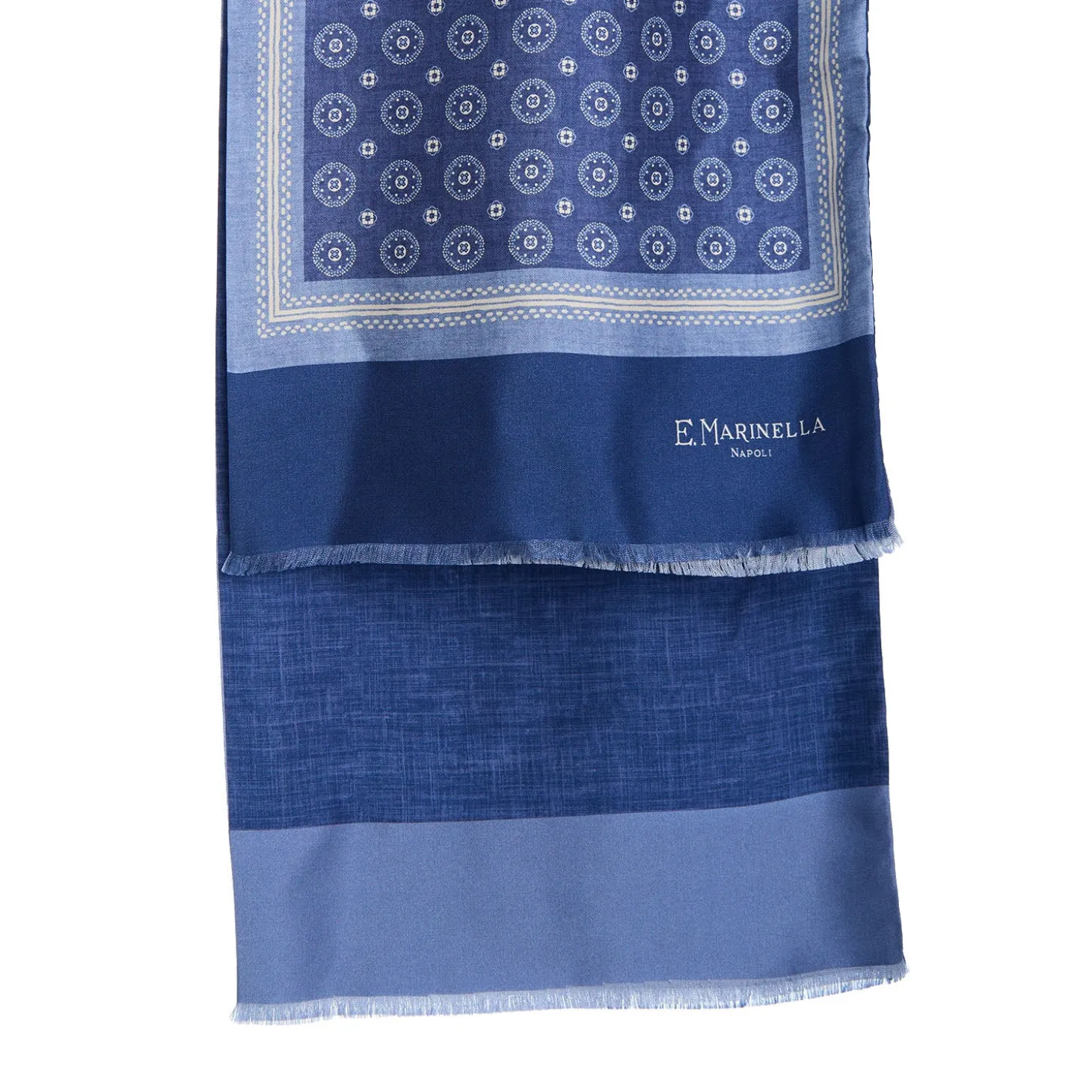 SCIARPA TUBOLARE BLU IN SETA TWILL Busy pattern