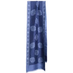 SCIARPA TUBOLARE BLU IN SETA TWILL Classic daisy