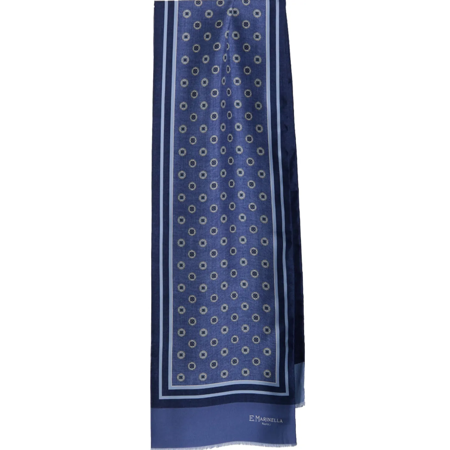 SCIARPA TUBOLARE BLU IN SETA TWILL Classic daisy