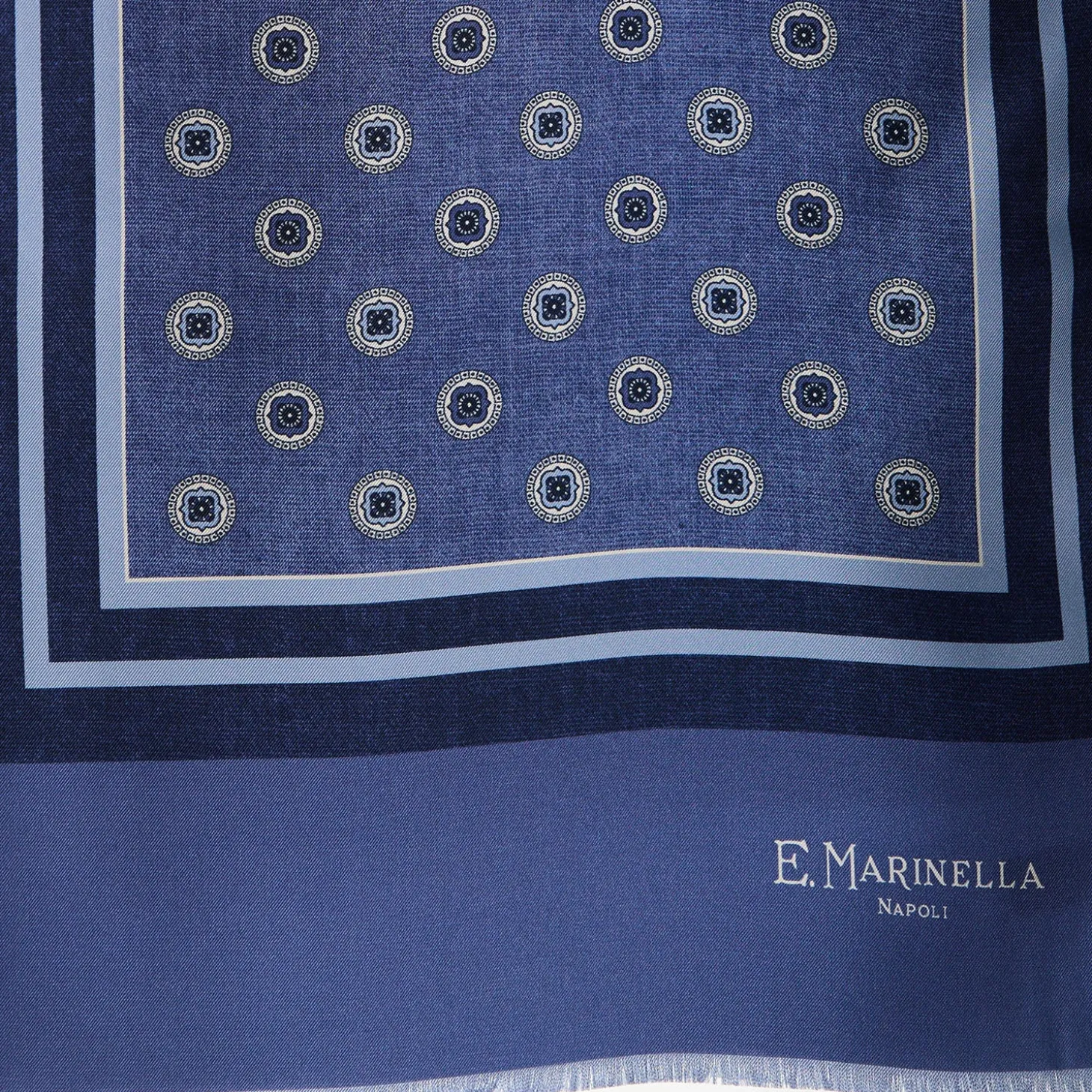 SCIARPA TUBOLARE BLU IN SETA TWILL Classic daisy