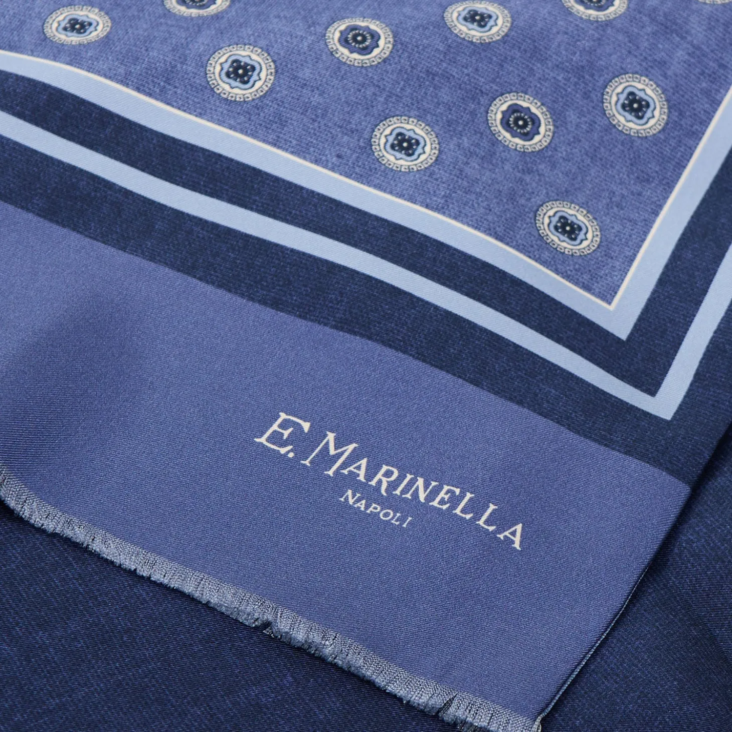 SCIARPA TUBOLARE BLU IN SETA TWILL Classic daisy