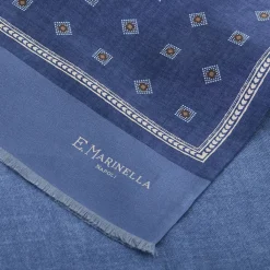 SCIARPA TUBOLARE BLU IN SETA TWILL Classic daisy
