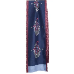 SCIARPA TUBOLARE BLU SCURO IN SETA TWILL Paisley pattern