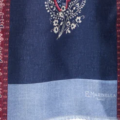 SCIARPA TUBOLARE BLU SCURO IN SETA TWILL Paisley pattern
