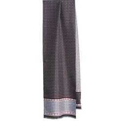 SCIARPA TUBOLARE GRIGIO SCURO IN SETA TWILL Busy pattern