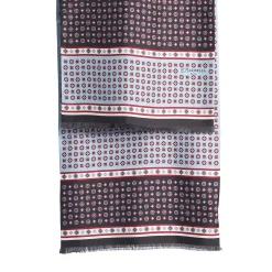 SCIARPA TUBOLARE GRIGIO SCURO IN SETA TWILL Busy pattern