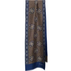 SCIARPA TUBOLARE MARRONE SCURO IN SETA TWILL Classic daisy