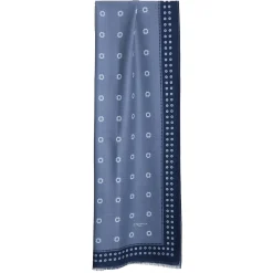 STOLA AZZURRO POLVERE IN LANA Decorazioni floreali