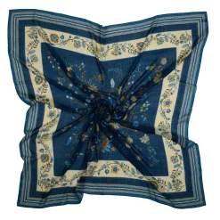 STOLA BLU 140 IN LANA E CASHMERE Albero della vita