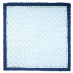 STOLA BLU 115 IN LANA, SETA E CASHMERE Fiori d’archivio
