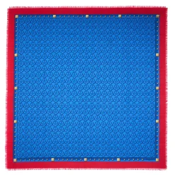 STOLA BLU 115 IN LANA SETA E CASHMERE Fiori d’archivio