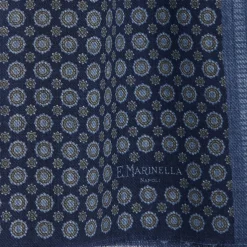 STOLA BLU SCURO In lana con decorazioni floreali