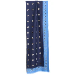 STOLA BLU SCURO IN LANA Decorazioni floreali