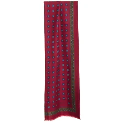 STOLA BORDEAUX IN LANA Decorazioni floreali