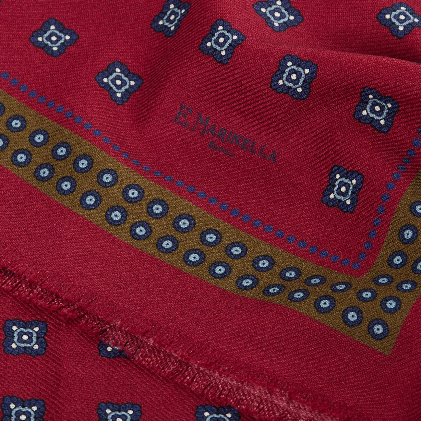 STOLA BORDEAUX IN LANA Decorazioni floreali