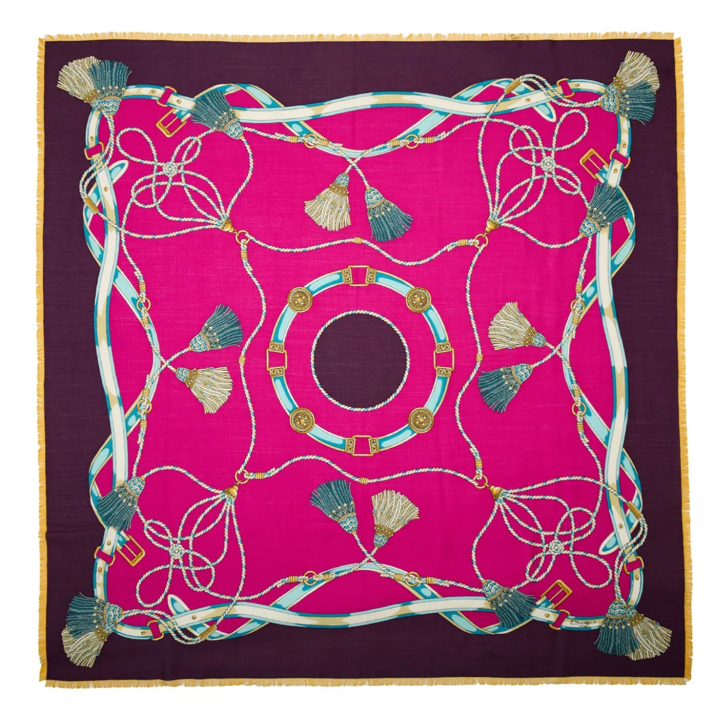 STOLA BORDEAUX 115 IN LANA, SETA E CASHMERE Nappine e chiavi