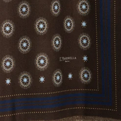 STOLA DARK BROWN IN LANA Decorazioni floreali